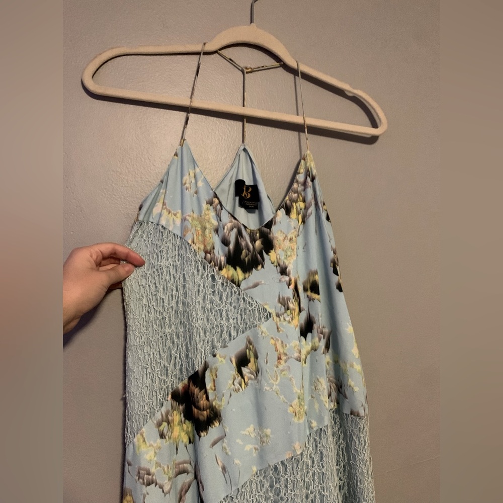 Light blue and yellow maxi dress